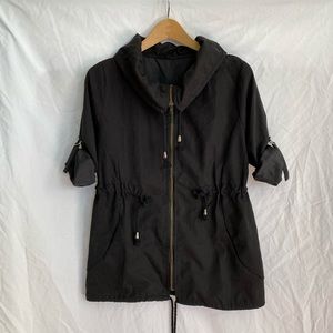 Black Lightweight Thin Self-Tie Waist Jacket